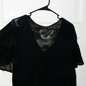 Torrid black floral mesh top